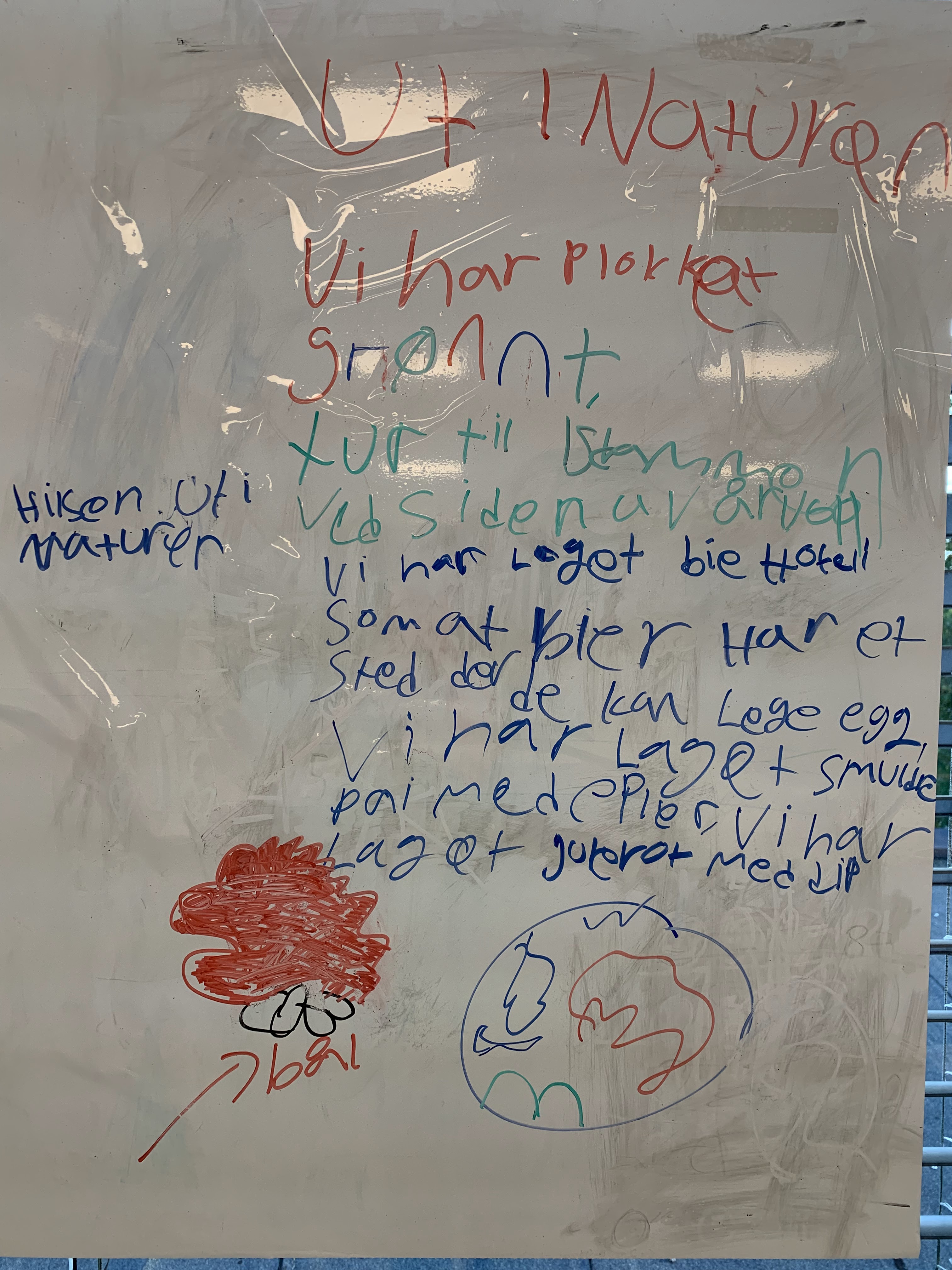 En tavle med skrift på