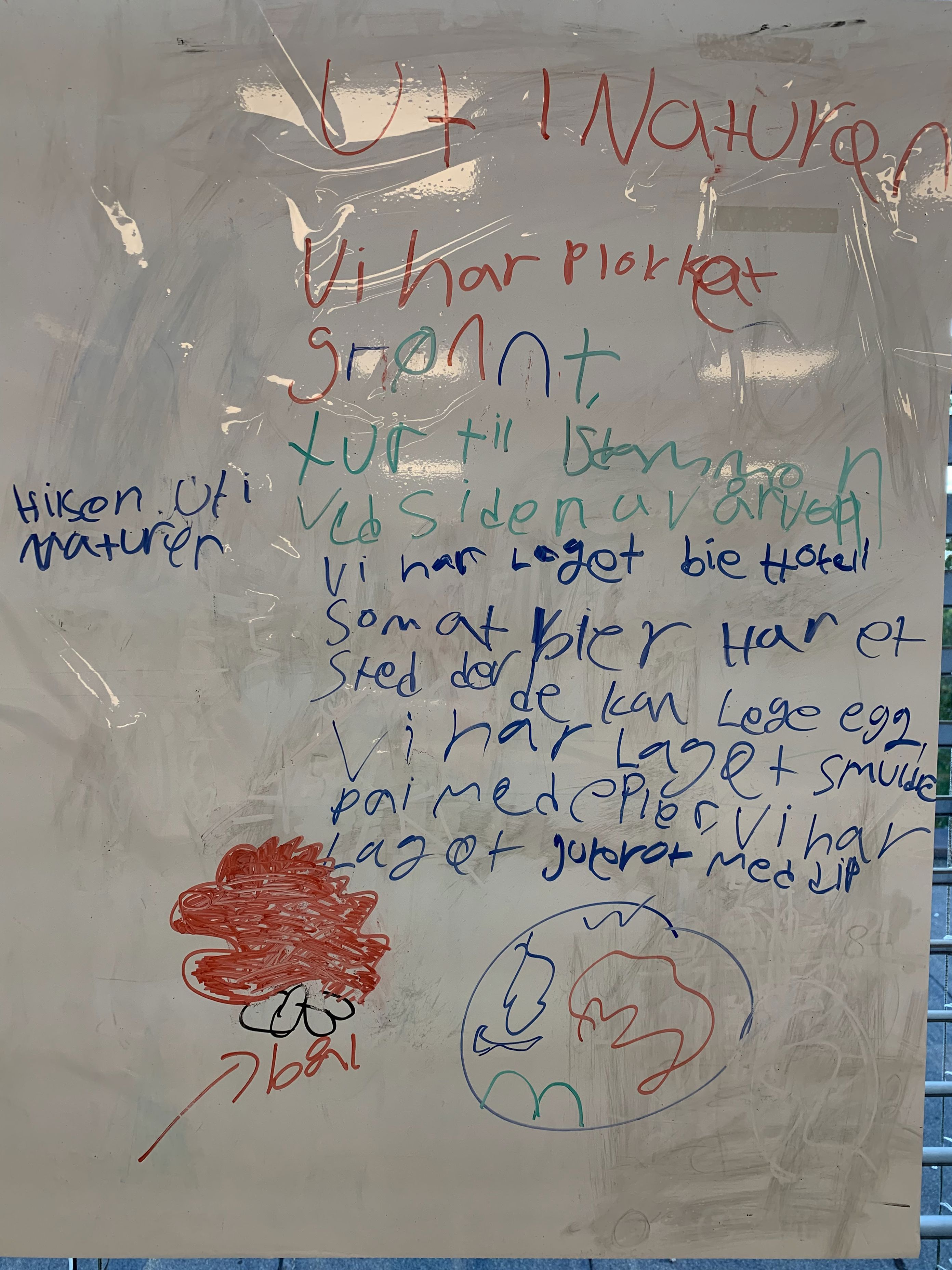 En tavle med skrift på