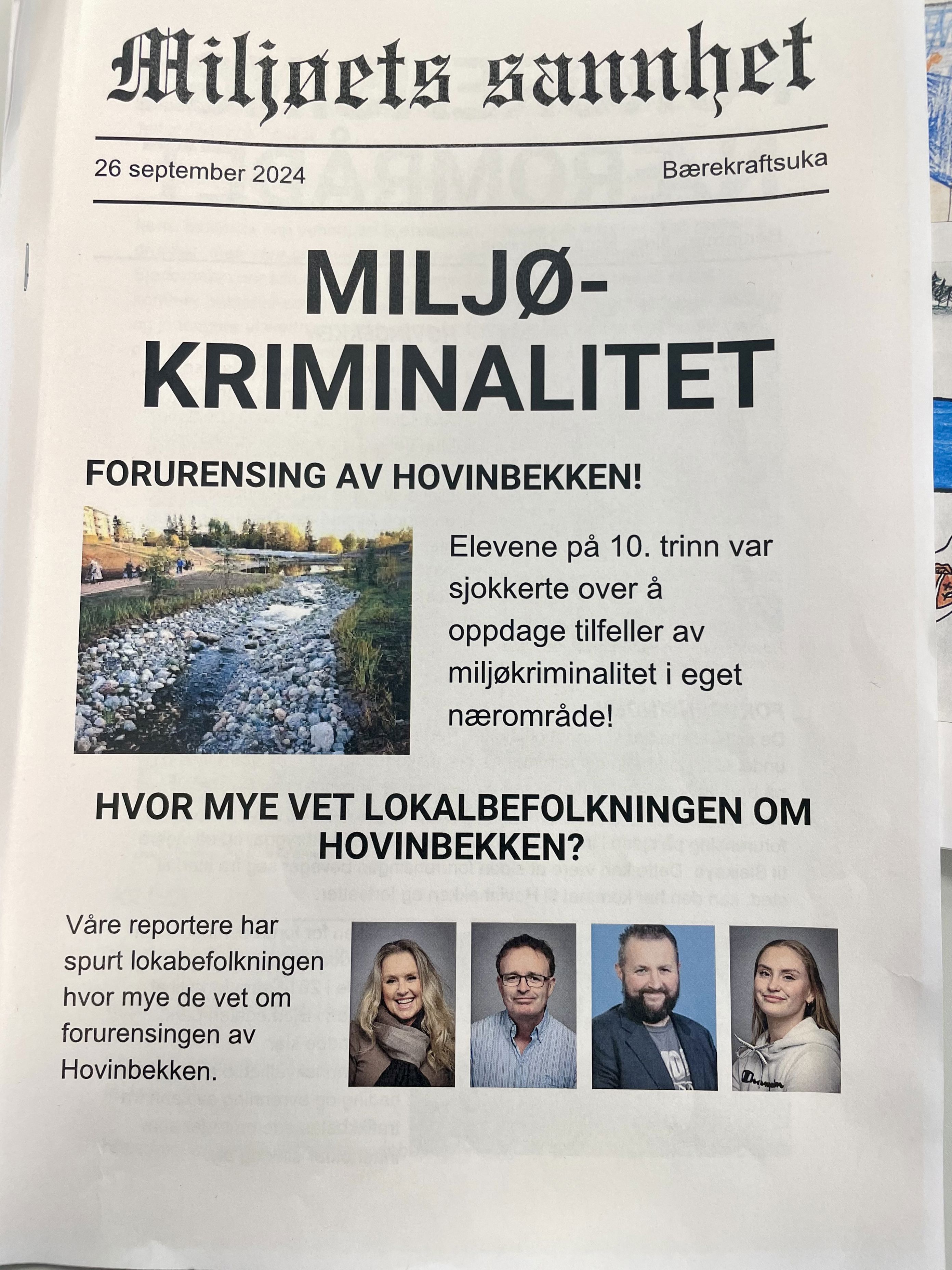 et papir med et bilde av en person og en person på